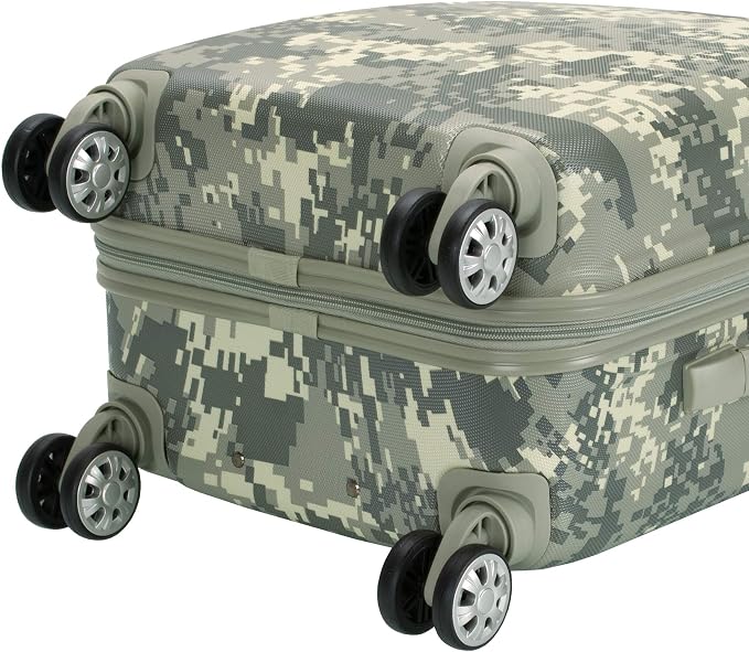 Rockland Safari Hardside Spinner Wheel Luggage, Carry-on 20", Acu Camo - Image 7
