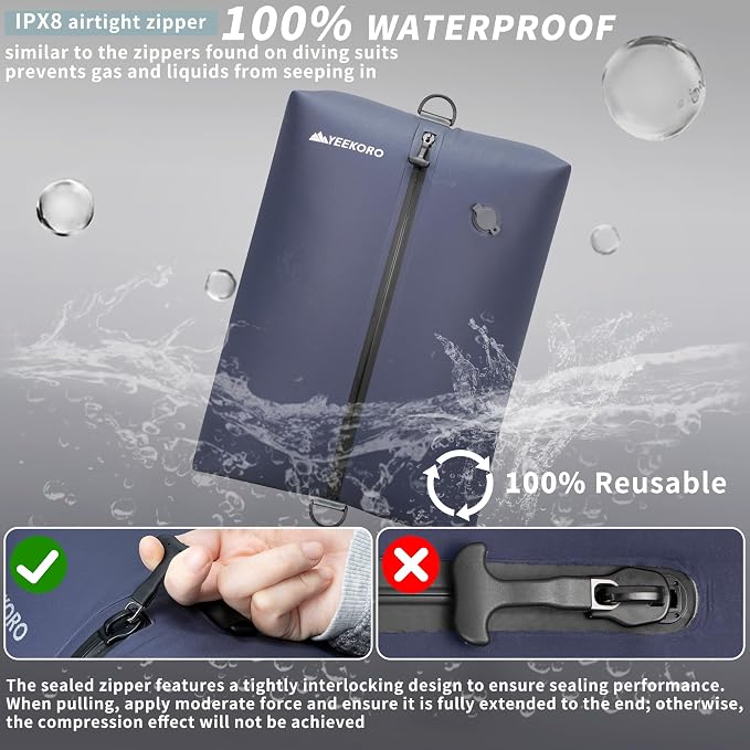 Upgraded Vacuum Bag for Travel, Professional IPX8 Waterproof Reusable Vacuum Compression Bags for Travel Suitcases, Durable Space Saver Bag - Image 4
