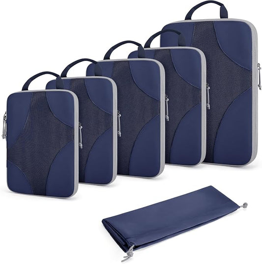 Bagsmart Compression Packing Cubes, Travel Bag Cruise Ship Essentials | Lightweight, Compressible Suitcase Organizer Set fit Standard Carry-On & Checked Luggage, 6 Set, 14 Set Washable Packing Bags by BAGSMART