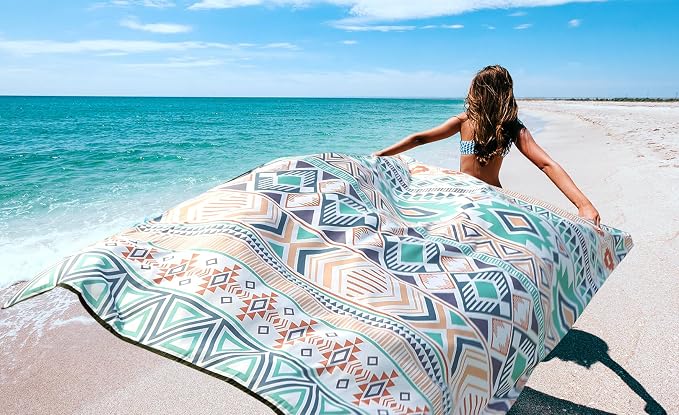 HIHOHO Beach Blanket Waterproof Sandproof Extra Large Beach Mat 79" X 83"/120"x108"for 1-8 Adults Quick Drying Durable Outdoor Picnic Mat for Beach Travel Camping Hiking - Image 6