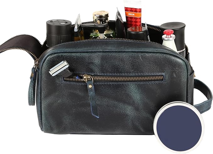 KomalC Travel Toiletry Bag – Premium Leather Dopp Kit for Men & Women with Water-Resistant Lining & Spacious Zippered Organizer - Image 8