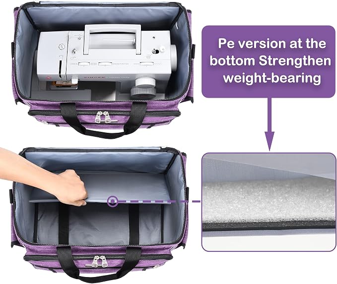 CAB55 Sewing Machine Case - Carrying Bag with Removable Padding, Tote for Machine and Accessories - Image 4