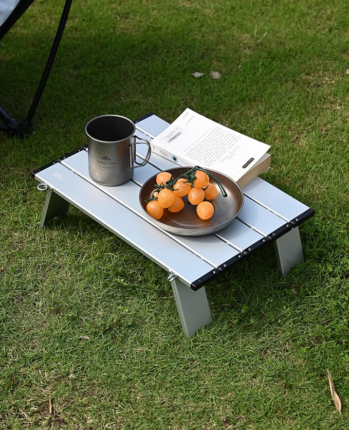 iClimb Ultralight Compact Mini Beach Picnic Folding Alu. Table with Carry Bag, Two Size (Silver - S) - Image 7