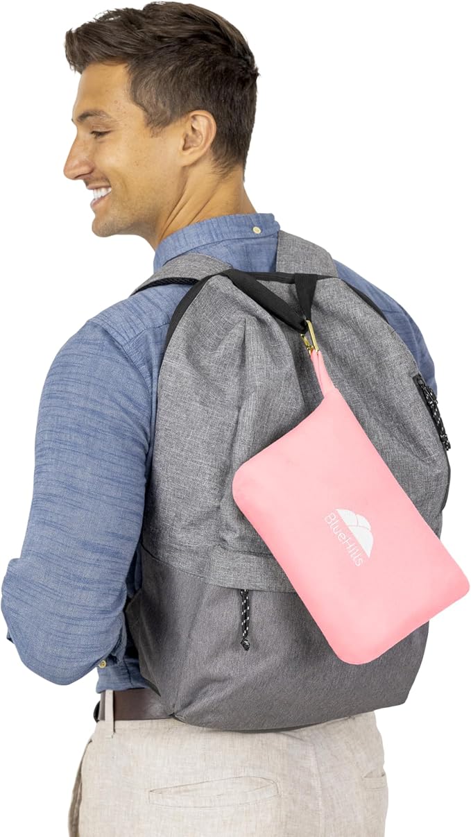 BlueHills Premium Soft Lightweight Travel Blanket Airplane Throw - Pink | Luggage Strap & Carabiner Included, Compact & Lightweight, Long Flight Comfort, Travel Must Haves, Packable Plane Accessory - Image 7