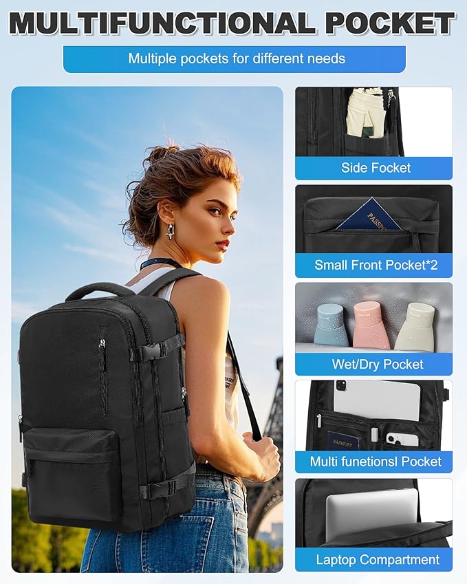 VGCUB Vacuum Backpack Travel with Pump, Vacuum Seal Compression Bags Laptop Backpack Personal Item - Image 5