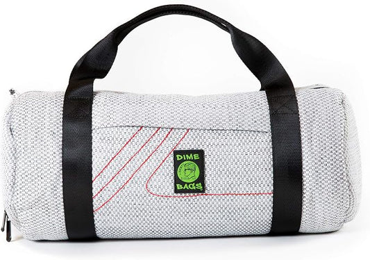 Dime Bags Padded Duffle Tube, Hemp Gear Bag with Heavy Padding for Glass, Electronics, Travel & Storage, With Exterior/Interior Pockets & Durable Handles (Silver, 17 Inch) by DIMEBAGS
