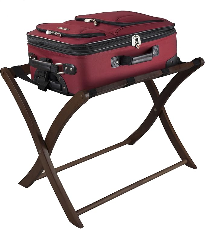 Winsome Scarlett Luggage Rack in Walnut, Sturdy Folding Suitcase and Bag Stand for Guest Room, Bedroom, Must Have Foldable Storage Essential for Guests, Small Businesses, Home - Image 3