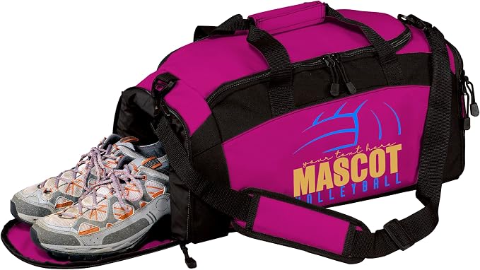 Personalized Volleyball Duffel Bag with Shoe Compartment – Custom Name Volleyball Sports Bag for Girls & Boys – Large Team Gym Bag for Practice, Travel & Tournaments by all+about+me+company