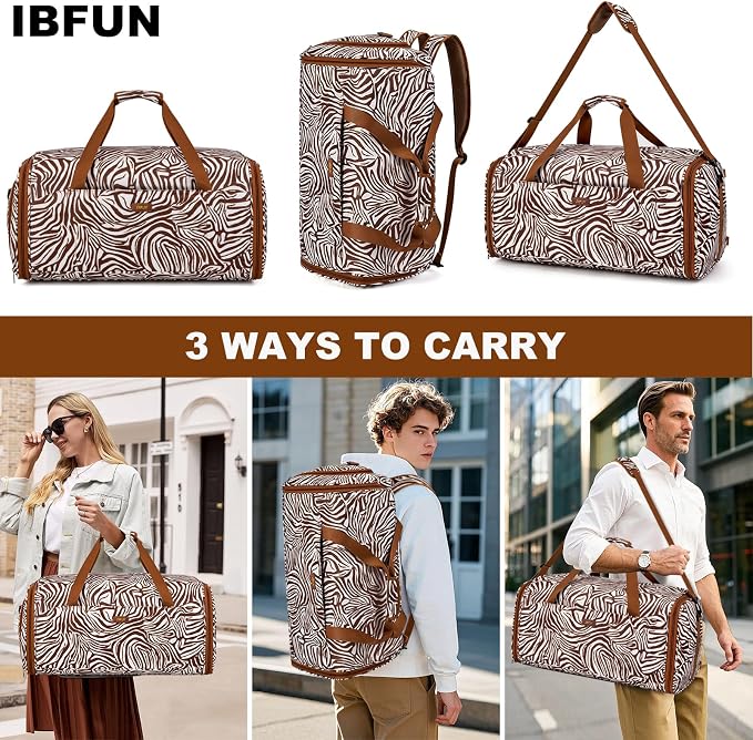 Convertible Garment Bags for Travel - Carry on Garment Duffle Bag with Backpack Straps for Men Women, 4 in 1 Large Travel Duffel Bags with Shoes Compartment Hanging Suit Dress Weekender Bag 3pcs Set - Image 6