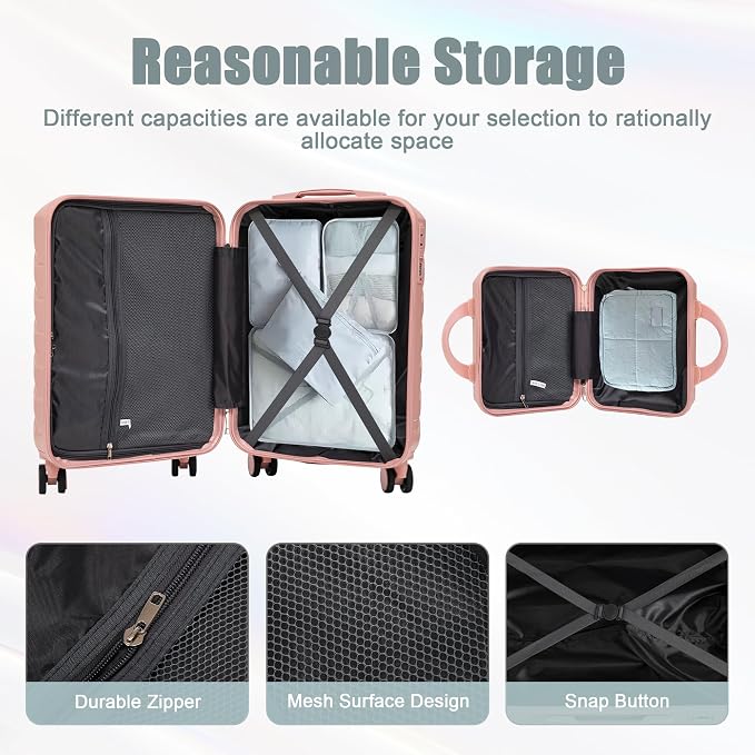 Hardshell Luggage, Lightweight Durable ABS Suitcase, 20/14 Inch Luggage - Image 6