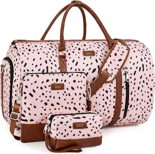Convertible 2-in-1 Garment Bags for Travel, Carry On Garment Duffle Bag With Shoe Compartment Large Weekender Bag for Women Men Hanging Suitcase Suit Travel Duffel Overnight Bags 4pcs Set by TIBES