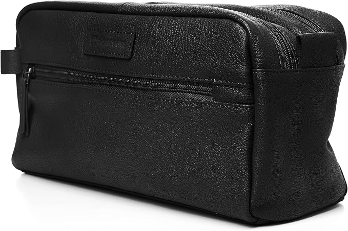 Alpine Swiss Sedona Toiletry Bag Genuine Leather Shaving Kit Dopp Kit Travel Case - Image 4