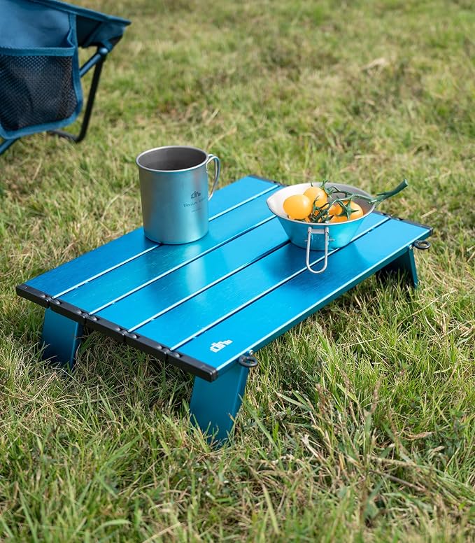 iClimb Ultralight Compact Mini Beach Picnic Folding Alu. Table with Carry Bag, Two Size (Blue - S) - Image 8