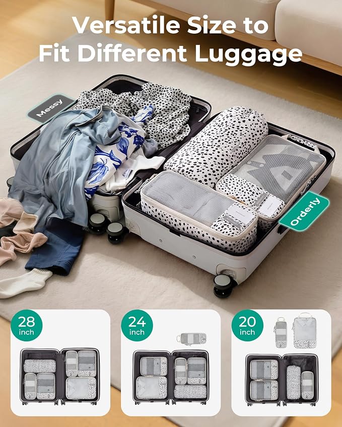BAGSMART 6 Set /4 Set/2 Set Compression Packing Cubes for Travel, Lightweight Luggage Organizer Bags, Durable Space Saver Bags Travel Essentials - Image 3