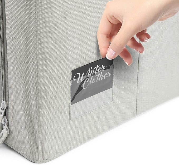 Sorbus Storage Bins with Divided Interior - Large Stackable & Foldable Organizer Containers with Metal Frame, Oxford Fabric, Large Window & Carry Handles - Organization for Bedroom, Linens & Clothes - Image 6