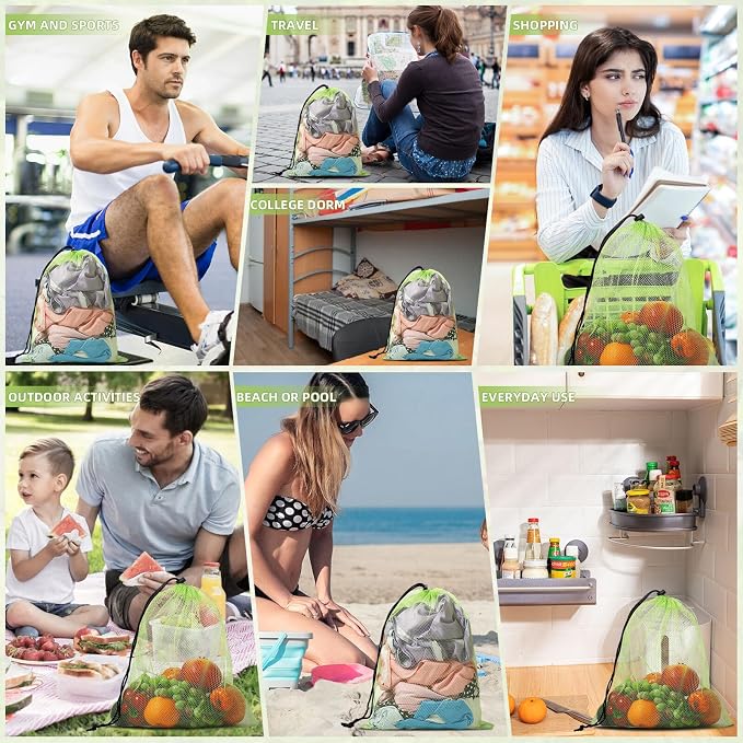 Durable Delicate 10/20/40/60/100PCS Mesh Laundry Bag - Multicolor Nylon Mesh Bag - Locking Closure - For College, Gym, Yoga, Sport - Image 6