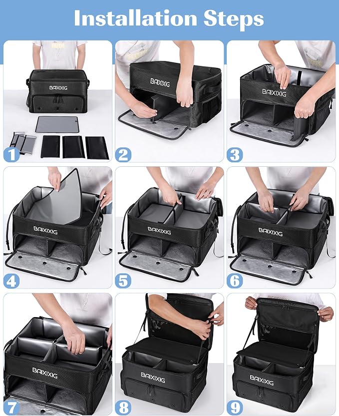 Golf Trunk Organizer, Waterproof Car Golf Locker with Separate Ventilated Compartment for 2 Pair Shoes, Golf Storage for Balls, Tees, Cap, Clothes, Gloves, Accessories, Gifts for Men, Women - Image 6