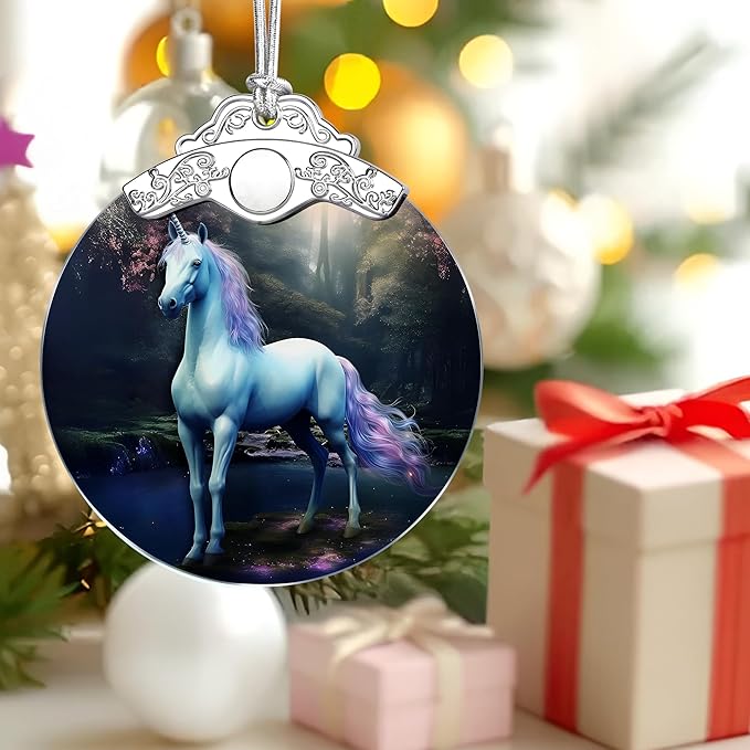 Unicorn Stained Glass Ornament, Christmas Ornaments – Christmas Tree Ornaments, Holiday Decor, Xmas Stocking Stuffers, Gift Idea, Gifts for Unicorn Lover, Friend, and Family