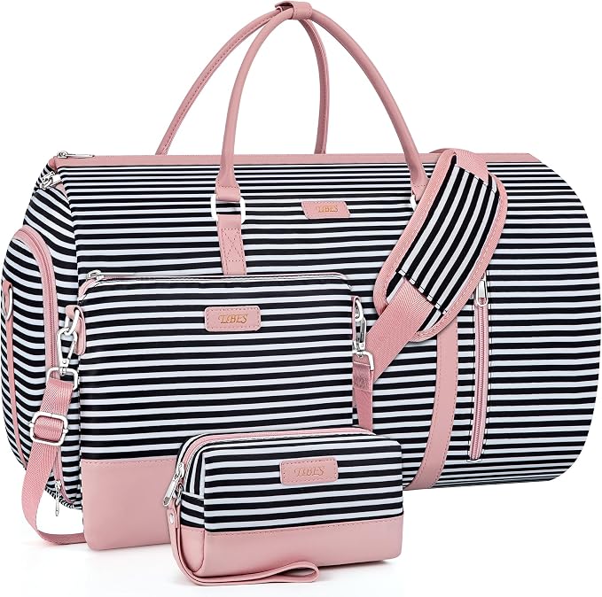 Convertible 2-in-1 Garment Bags for Travel, Carry On Garment Duffle Bag With Shoe Compartment Large Weekender Bag for Women Men Hanging Suitcase Suit Travel Duffel Overnight Bags 4pcs Set by TIBES
