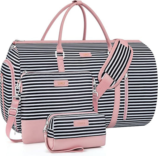 Convertible 2-in-1 Garment Bags for Travel, Carry On Garment Duffle Bag With Shoe Compartment Large Weekender Bag for Women Men Hanging Suitcase Suit Travel Duffel Overnight Bags 4pcs Set by TIBES