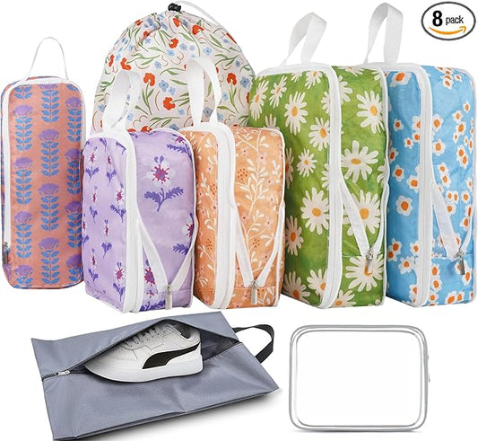 8 Pcs Compression Packing Cubes for Travel, Lightweight Waterproof Luggage Organizer Bags Set, Washable Packaging Cubes for Women Backpack Carry-On Suitcases by Xmzsdz