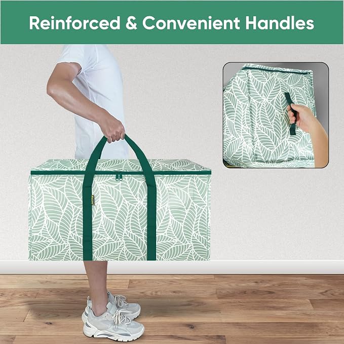 BALEINE 8-Pack Oversized Moving Bags with Reinforced Handles, Heavy-Duty Storage Tote for Clothes, Moving Supplies (Antique Folidage, 8-Pack) - Image 5
