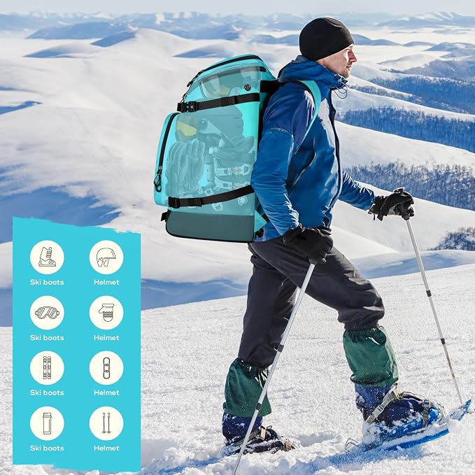 Maelstrom Ski Boot Bag,55L Large Ski Boots Travel Backpack for Men Women,Waterproof Snowboard Boot Bag for Skis Accessories - Image 7