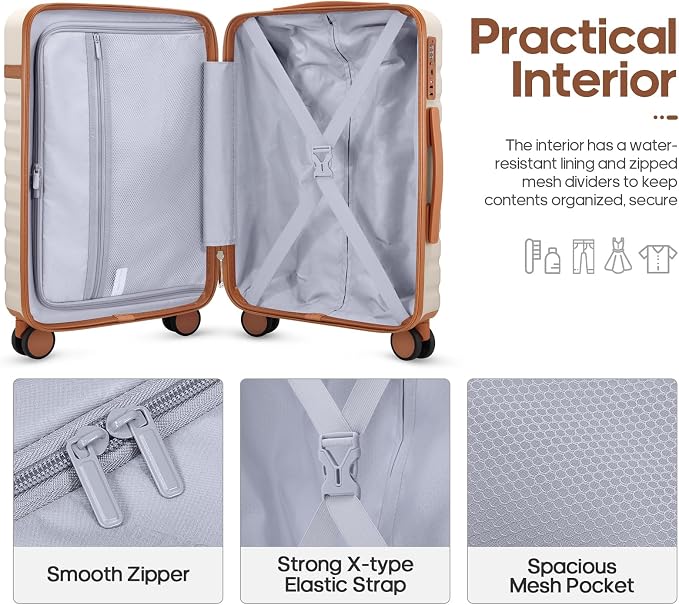 Luggage Sets 7 Piece, Durable Hardside ABS Carry on Luggage with Spinner Wheels & YKK Zipper TSA Lock, Large Checked Travel Suitcase With Backpack Set for Men and Women,20/24/28 Inch - Image 2