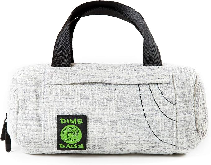 Dime Bags Padded Duffle Tube, Hemp Gear Bag with Heavy Padding for Glass, Electronics, Travel & Storage, With Exterior/Interior Pockets & Durable Handles (Grey, 10 Inch) by DIMEBAGS