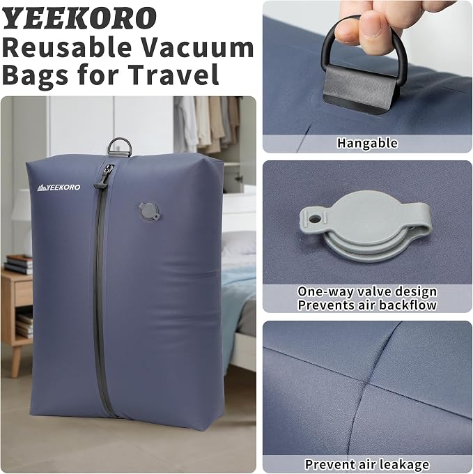Upgraded Vacuum Bag for Travel, Professional IPX8 Waterproof Reusable Vacuum Compression Bags for Travel Suitcases, Durable Space Saver Bag - Image 8