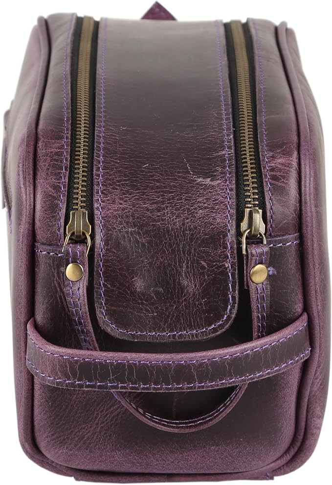 KomalC Travel Toiletry Bag – Premium Leather Dopp Kit for Men & Women with Water-Resistant Lining & Spacious Zippered Organizer - Image 4