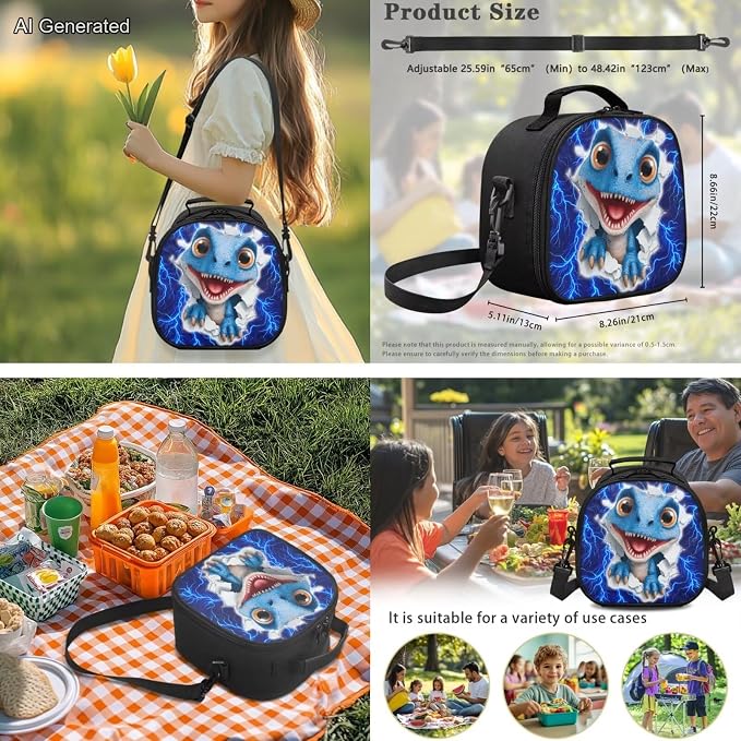 Big Eye Dinosaur Backpack for Kids Boys Backpack with Lunch Box Water Bottle Pouch and Big Pencil Case Pouch 4PCS Set Bookbag with Compartments 17 inch Study School Bag Kids Gifts - Image 4