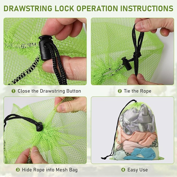 Durable Delicate 10/20/40/60/100PCS Mesh Laundry Bag - Multicolor Nylon Mesh Bag - Locking Closure - For College, Gym, Yoga, Sport - Image 3