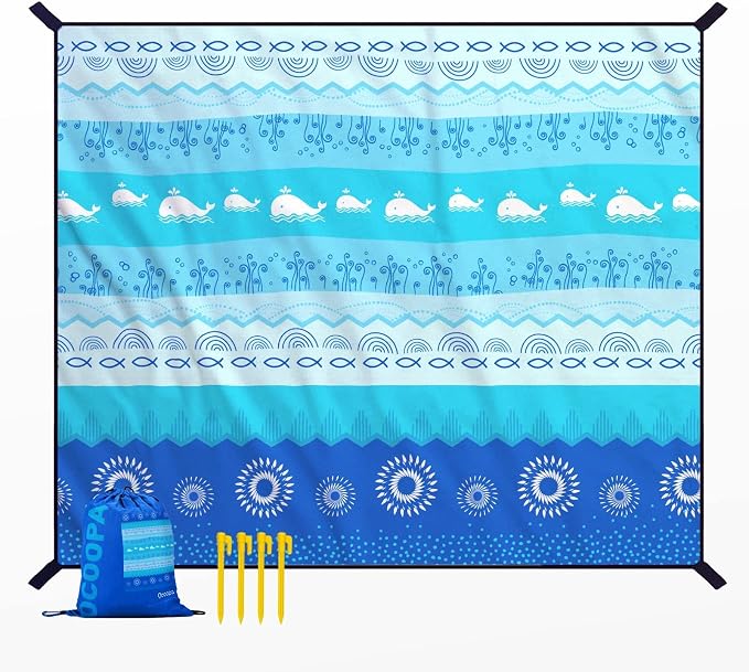 OCOOPA Beach Blanket Waterproof Sandproof, 10'X 9' Extra Large, Soft and Sturdy, Sand Free, Light Weight and Portable, Perfect for Travel Camping, Beach Vacation by OCOOPA