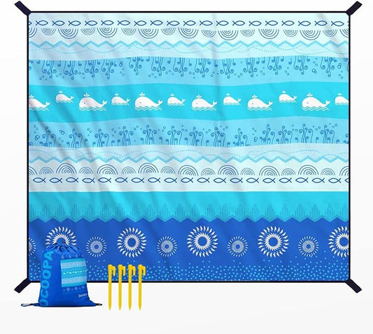 OCOOPA Beach Blanket Waterproof Sandproof, 10'X 9' Extra Large, Soft and Sturdy, Sand Free, Light Weight and Portable, Perfect for Travel Camping, Beach Vacation by OCOOPA