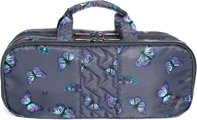 Lug Flatbed Slim Cosmetic Case for Women – Heat-Resistant Hair Tool Organizer & Makeup Bag, Lightweight Water-Resistant Travel Pouch – Paws Navy - Image 5