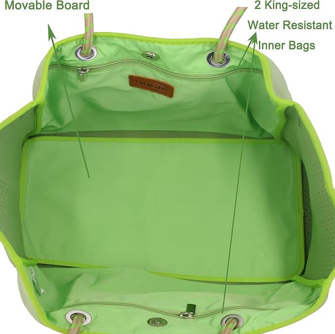 QOGiR Neoprene Multipurpose Beach Bag Tote with Inner Zipper Pocket … … … … - Image 5