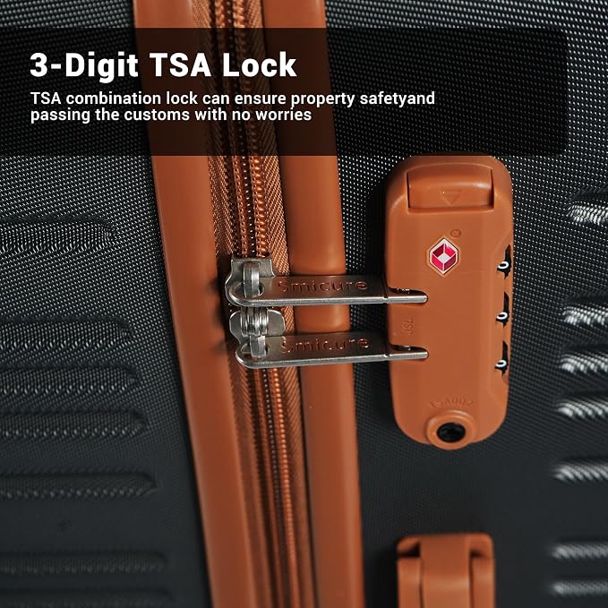 Luggage Sets 3 Piece,Suitcases with Double Spinner Wheels and TSA Lock,Hardcase 5 set Luggage with Travel Duffel Bag,Carry On Luggage Set - Image 7