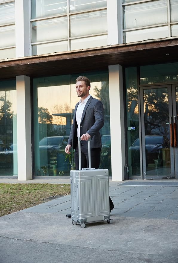 All Aluminum Magnesium Carry On Luggage，Cut from Whole Aluminum Sheet，22x14x9 Airline Approved ，（3rd Generation，Premium Magnesium Metal zipperless suitcase ） (silvery, 24inch) - Image 6