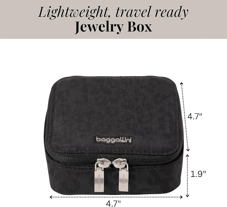 Baggallini Travel Jewelry Box - Lightweight 4.7”x4.7”x1.9” Travel Jewelry Case - Image 3