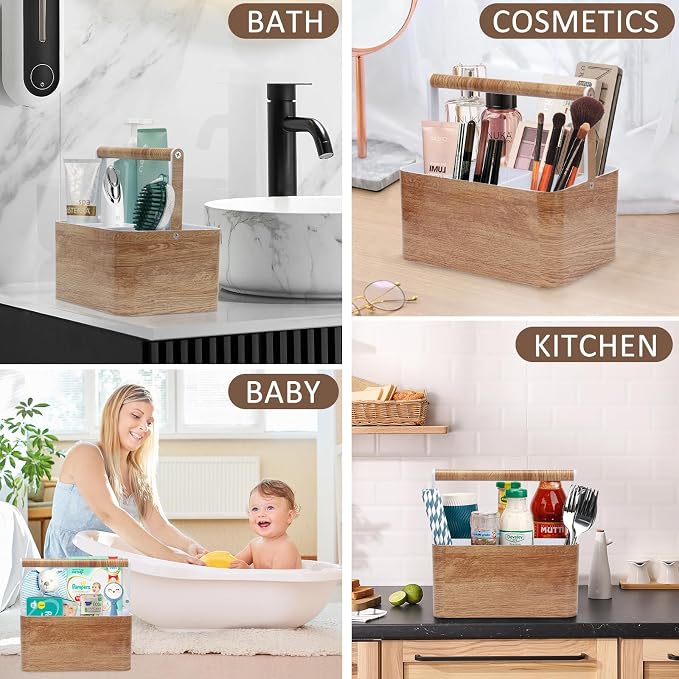 BYUNER Plastic Shower Caddy Dorm: Portable Bathroom Caddy Organizer for College with Handle and Adjustable Divider, Utility Hard Shower Basket Bin Tote for Toiletry,Shampoo,Soap,Cleaning Product - Image 8