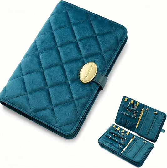 Travel Jewelry Organizer Case, Premium Full Velvet Exterior & Leather Frame Portable Jewelry Storage Box, Anti-Tarnish Soft Velvet Lining for Women for Earrings Rings Necklaces, Gift for Wife Mom by JATHIN