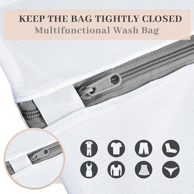 36 Pieces Mesh Laundry Bags Fine Mesh Wash Bags with Zipper Machine Washable Lingerie Bags for Washing Delicates Clothes Garment Underwear Blouse Hosiery Socks Travel, 16 x 20 Inches (Gray) - Image 3
