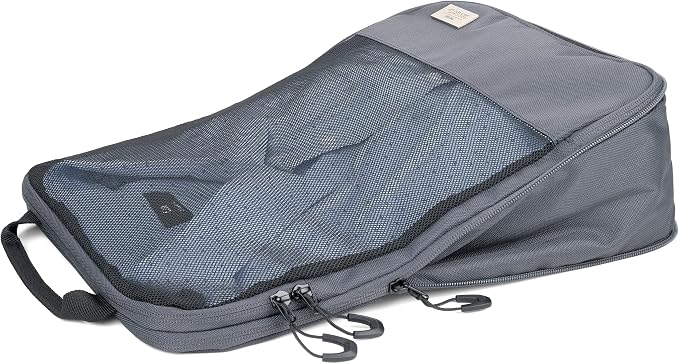 TROIKA Travel Compression Bags Set Blue Cycle Packing Cubes - 3 Zip Bags for Space-Saving Packing Clothes in Suitcase & Backpack - Recycled Sea Plastic - Dark Grey - Image 4