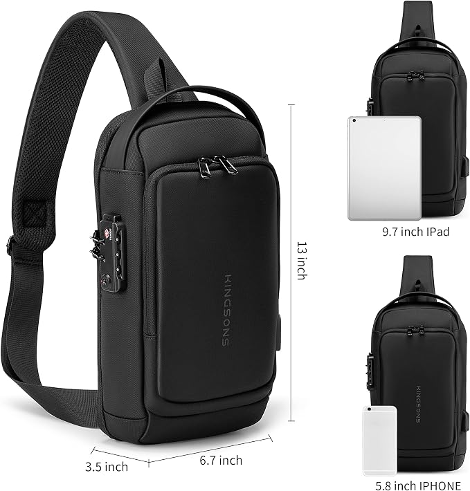 VGOAL Sling Crossbody Bag Anti-theft Chest Shoulder Backpack for Men Waterproof Minimalist Casual Daypack for Travel Gym - Image 3
