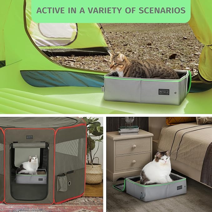 PETSFIT Travel & Portable Cat Litter Box - Leak-Proof, Waterproof Bottom, Collapsible Litter Boxes Perfect for Hotel/Lawn/Car Travel - Image 7