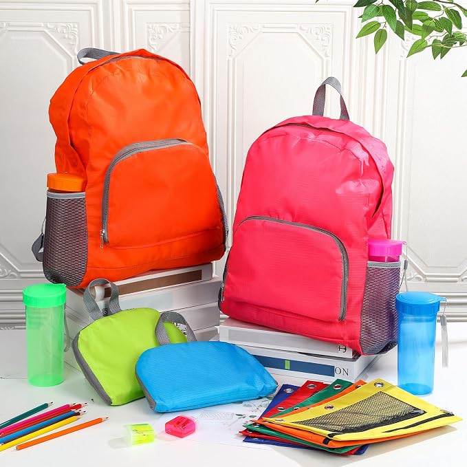 60 Pcs School Supplies Bulk Backpacks Water Bottle Pencil Pouch for Kids Backpack Donate Set for School Students(Classic Bottle,Green&blue&orange&fuchsia) - Image 2