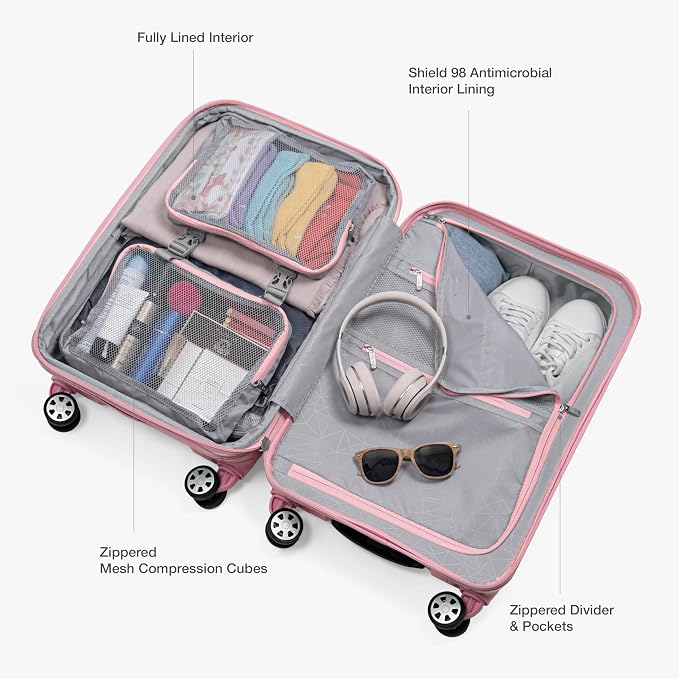 Traveler's Choice Pagosa Hardshell Expandable Luggage with Spinner Wheels, Pink, 30-Inch Large - Image 6