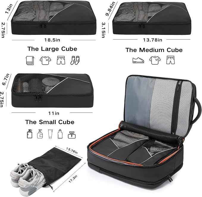 TANGCORLE Vacuum-Compressed Travel Backpack: Expandable, Airline-Approved Laptop Backpack—Unisex Business Backpack - Image 3