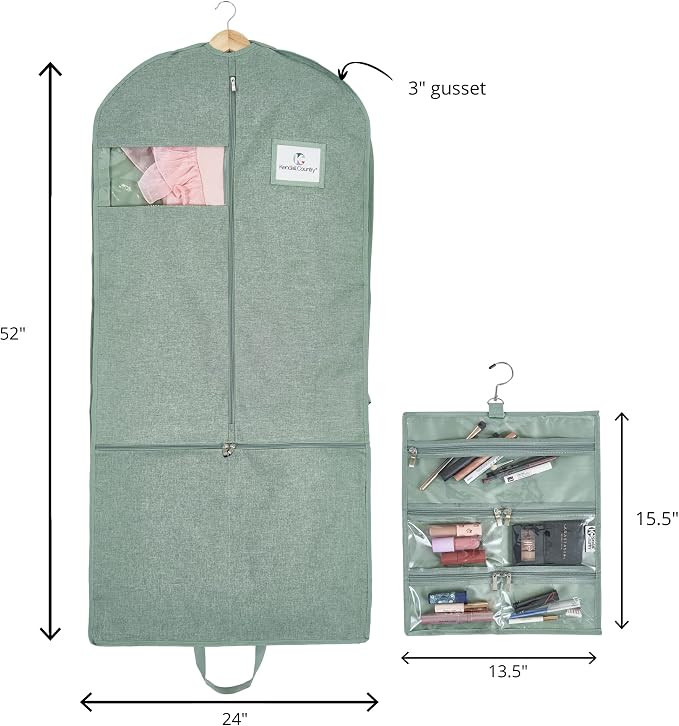 Premium Waterproof Hanging Garment Bag - 52 inch Clothes Bag with Gusset, 4 Pockets, Accessory Pouch & Side Zip for Dance Costumes, Skating, Theatre, Beauty Pageants, Cheer & More. - Image 4